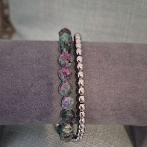 ZOSITE & STEEL BRACLETS  7 1/2"-8"